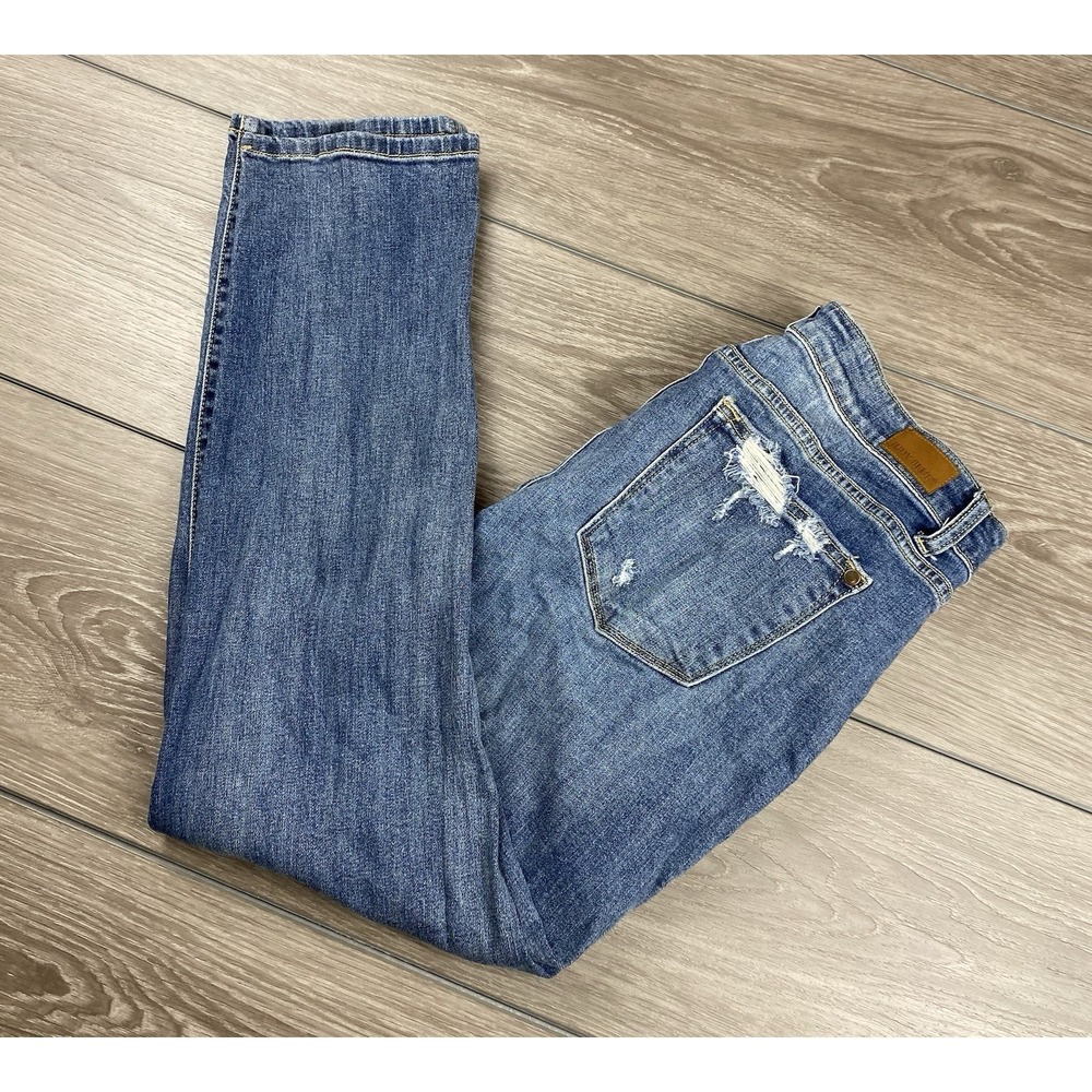 Judy Blue Women's Boyfriend Fit Distressed Denim Jeans Blue Size 32